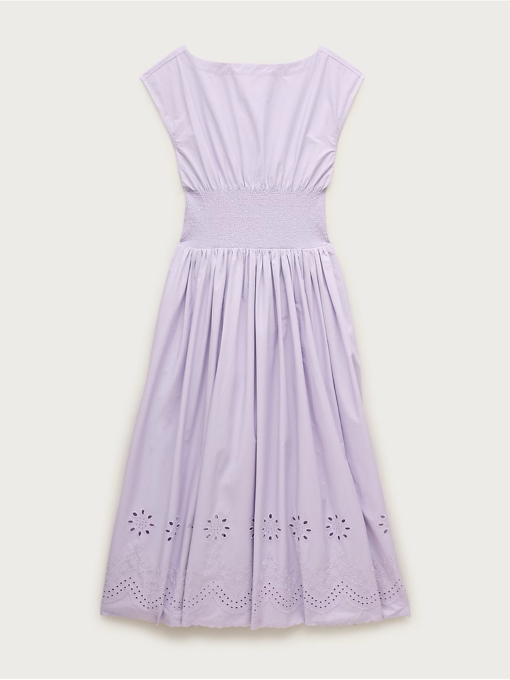 J. Crew Lavender Midi Dress with Eyelet Hem